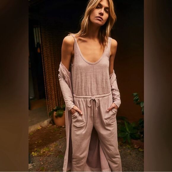 Free People FP Beach Bicoastal Romper Sweet Whisper Pink Medium - Picture 1 of 14